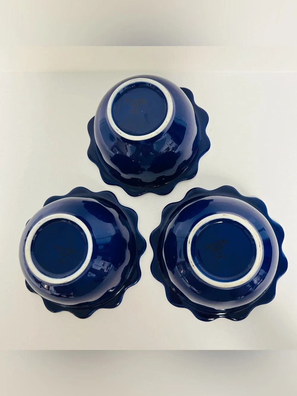 Crate & Barrel Made in Italy 90s 2000s Ceramiche Alfa Set of 6 Dessert Bowls